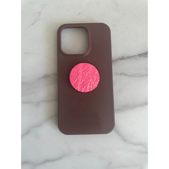 iPhone 14 Pro Burnt Red Phone Case w/ Metallic Red Phone Grip - Picture 1 of 2